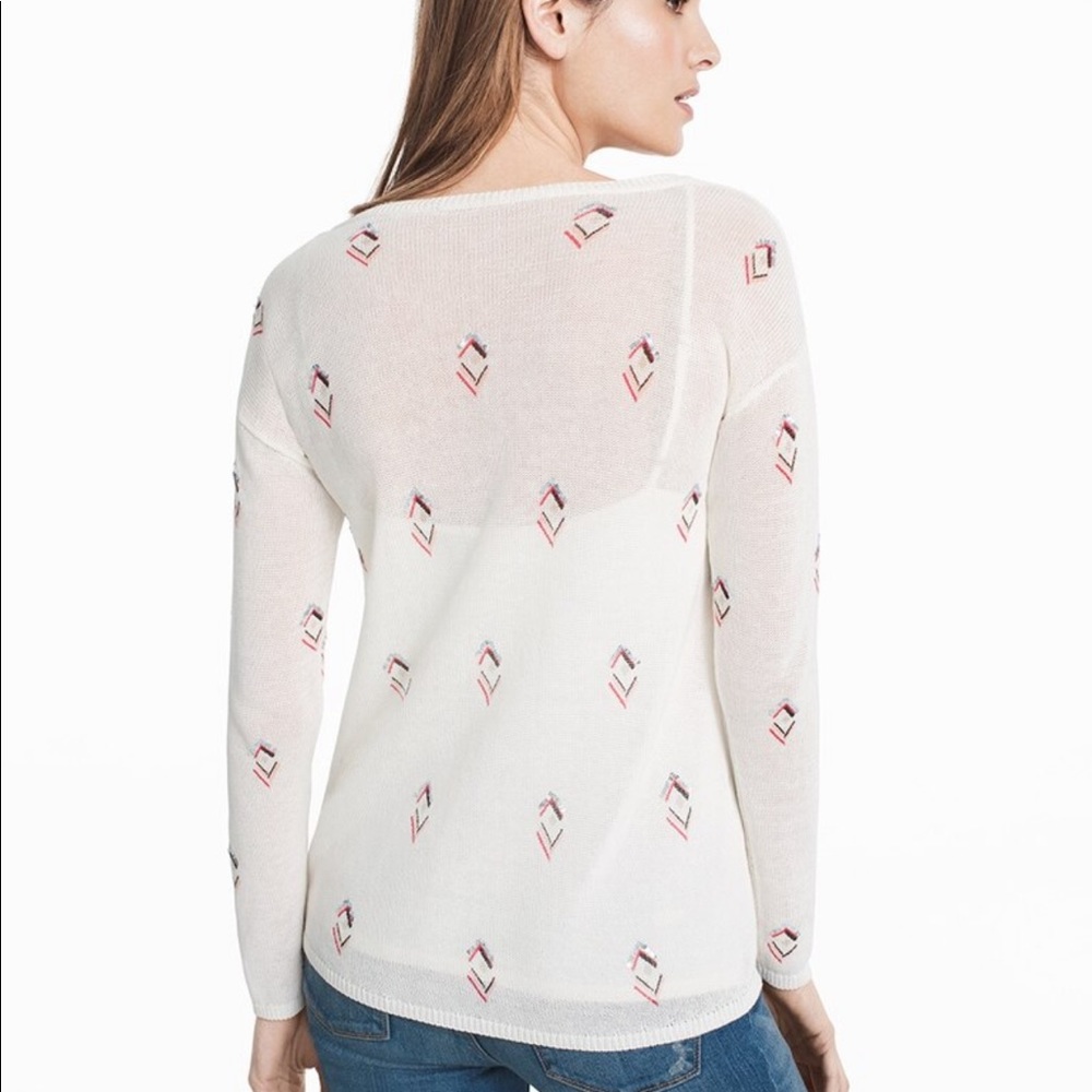 WHBM V-NECK EMBELLISHED PULLOVER SWEATER - Picture 2 of 10